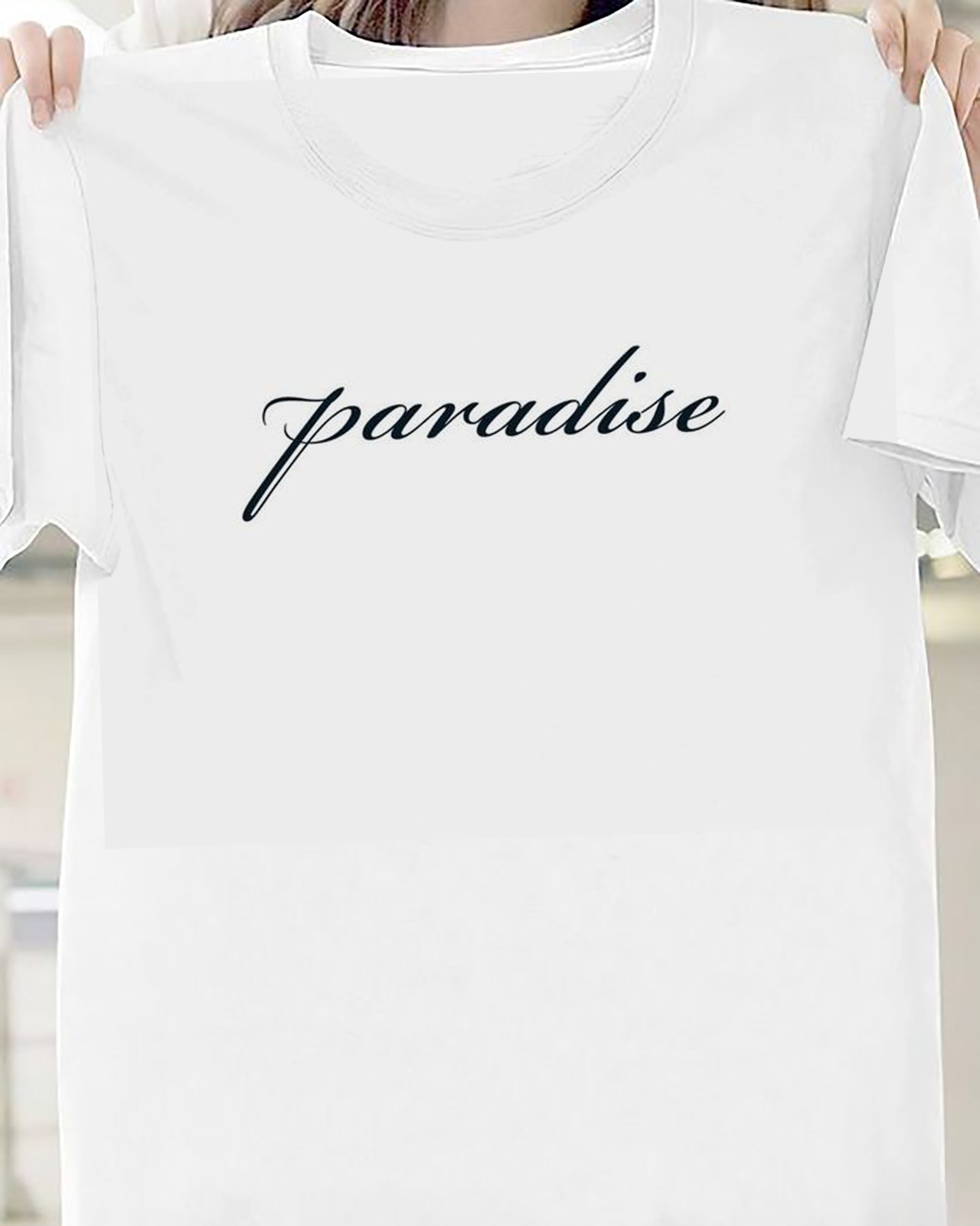 T-shirt blanc imprimé Paradise